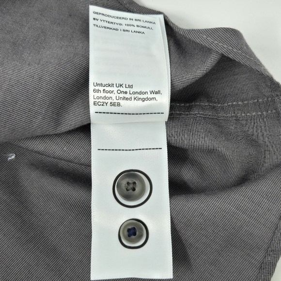 UNTUCKIT SANGIOVESE-WF BUTTON UP DRESS SHIRT TOP GREY COTTON MEN XXX LARGE 3X - Picture 12 of 13
